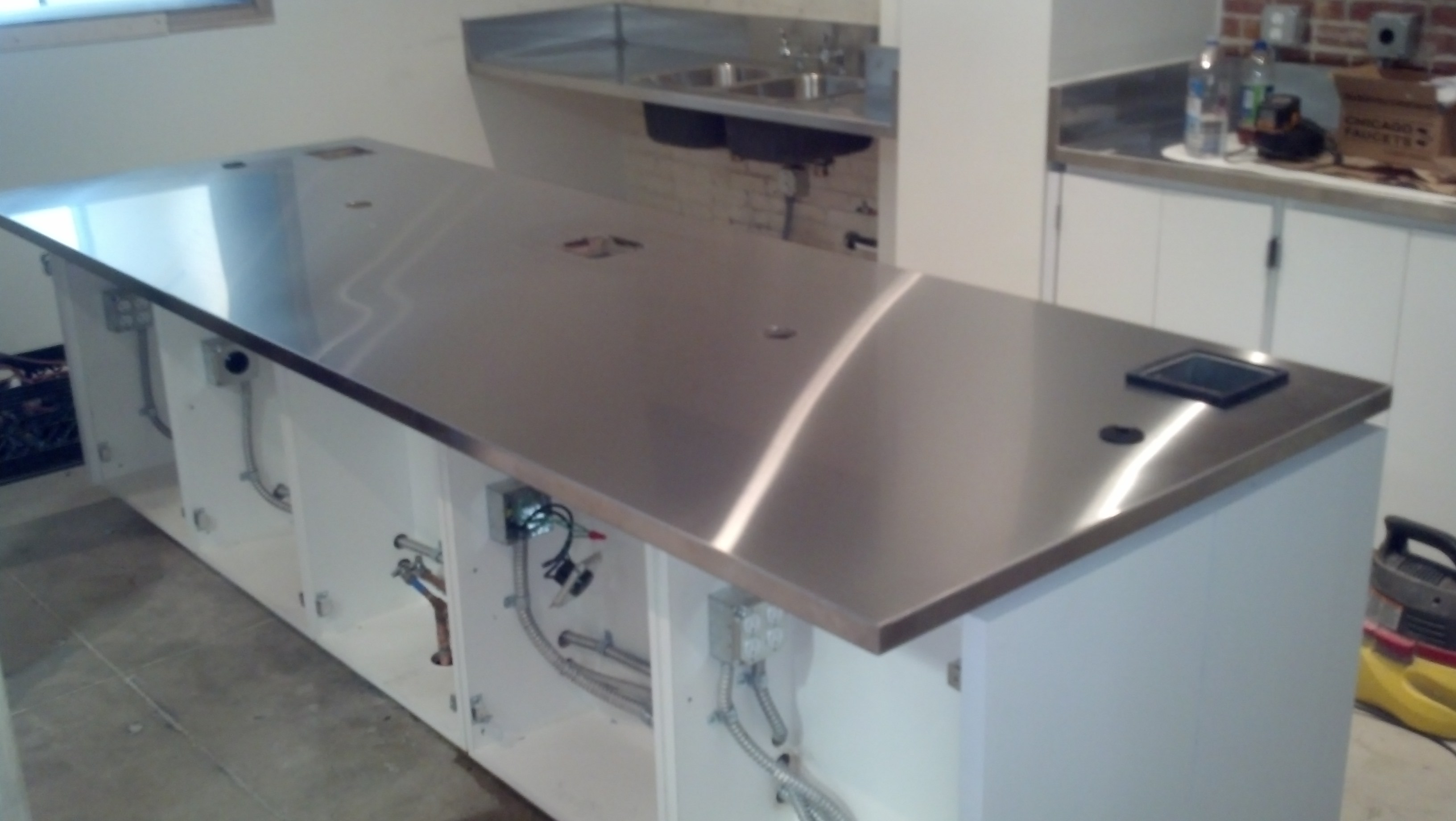 Stainless Countertop with knock box